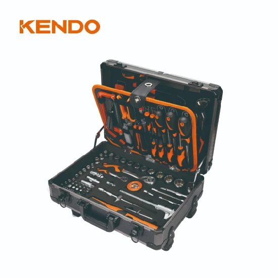 Kendo 161 ピース アルミニウム ハンドツールボックスセット 家庭用および自動車修理用