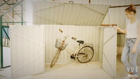 自転車、手押し車、園芸工具用の屋外金属製保管庫 (BS7'x3')